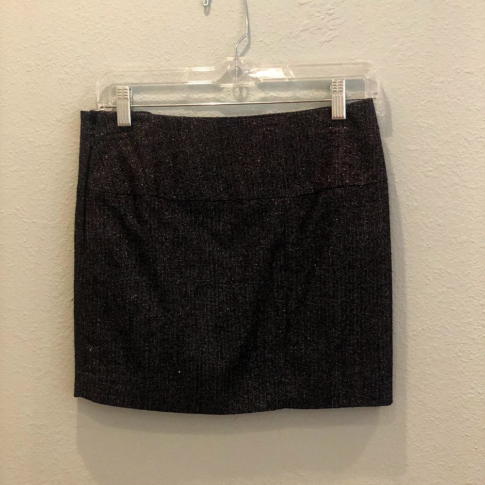 Black and Silver Metallic Mini Skirt